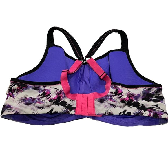 Panache Sports Bra Women's 40DD Racerback Pink/Purple Abstract Print - Picture 2 of 4